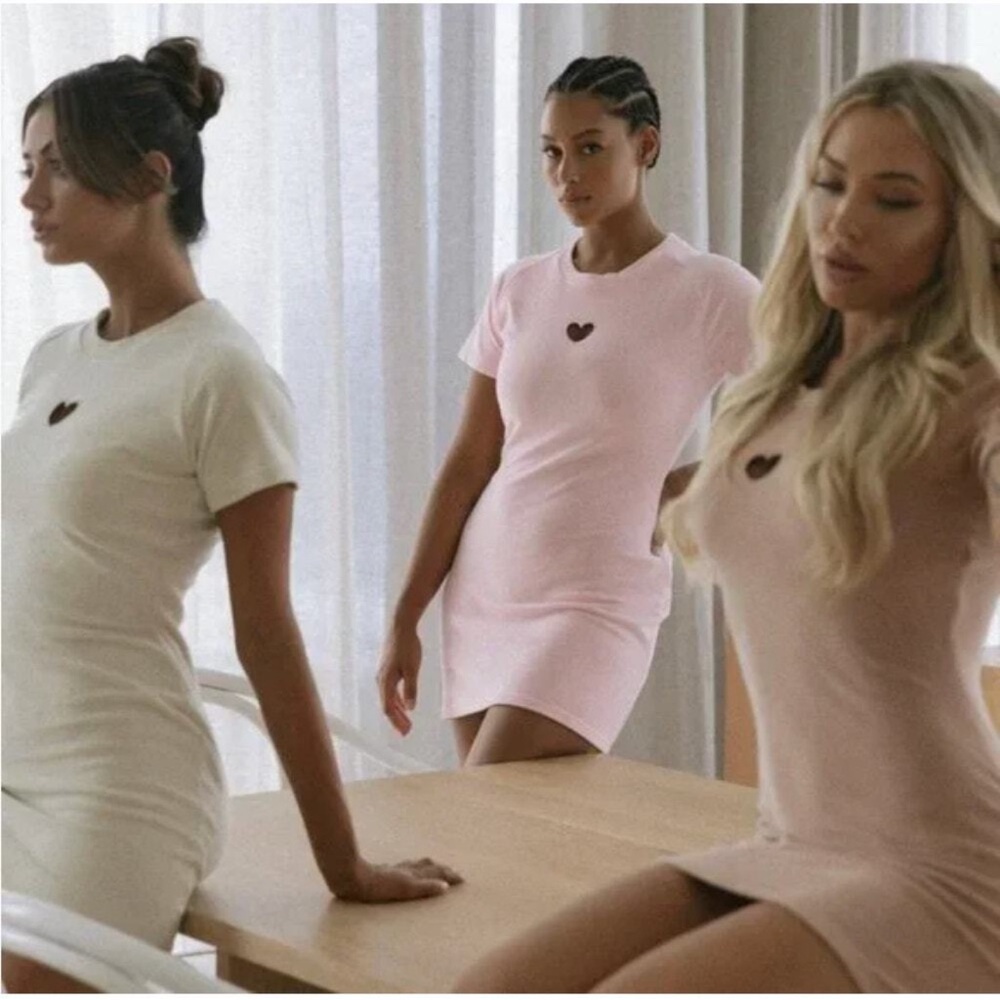 Saski collection tan nude terry dress